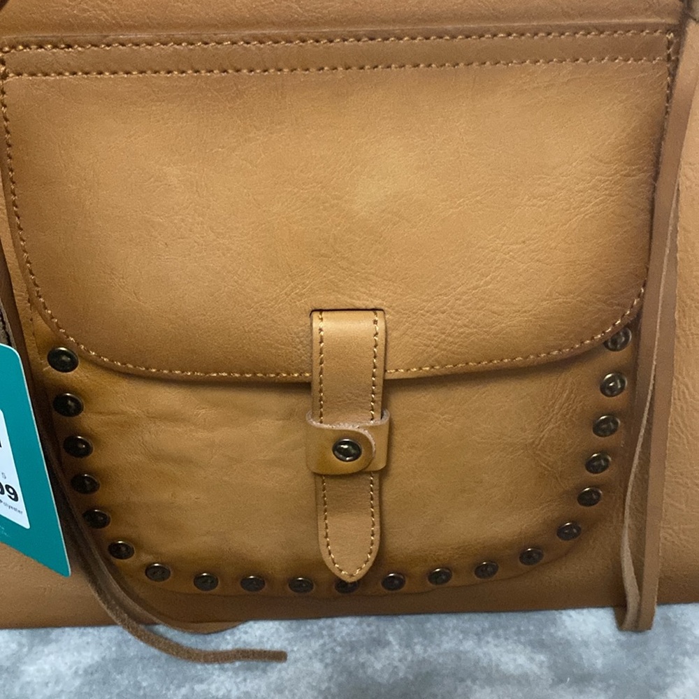 Montana West NWT Genuine Leather Tote Bag - Studded Design - Picture 8 of 11
